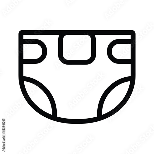 Baby Diaper Icon Simple Design