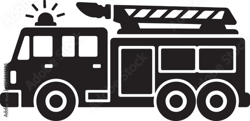 Fire Truck Kids Educational Silhouette Icon