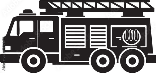Fire Truck Graphic Icon Silhouette Vector
