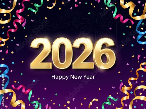 2026 Happy New Year festive greetings graphics