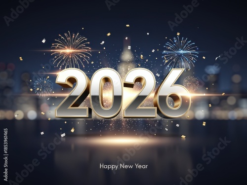 2026 Happy New Year festive greetings graphics