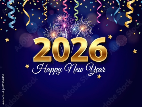 2026 Happy New Year festive greetings graphics