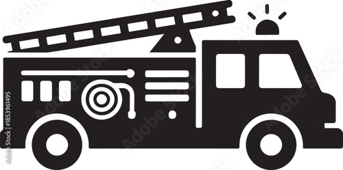 Fire Engine Pictogram Silhouette Vector