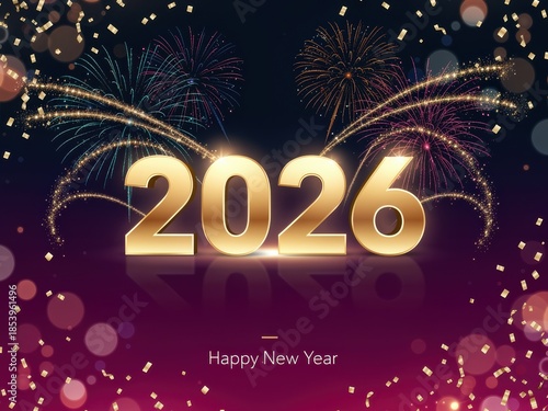 2026 Happy New Year festive greetings graphics