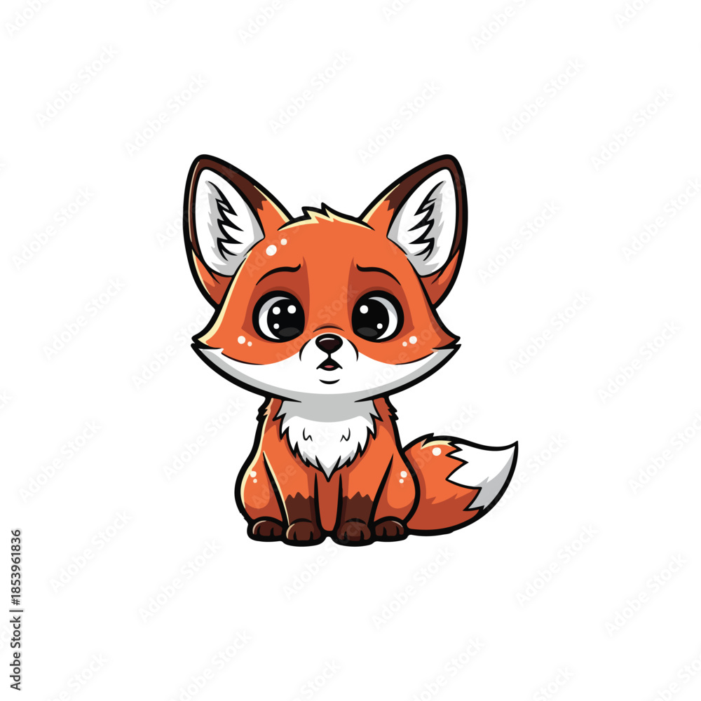 Obraz premium Cute Fox Cartoon Character