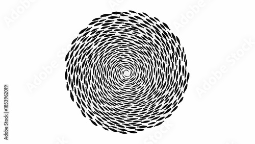 Abstract Swirl Pattern of Many Small Fish.