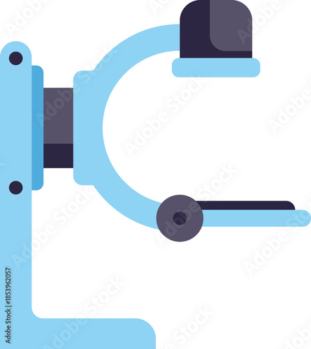 Mobile medical x ray machine scanning for healthcare and radiology diagnosis in hospital on white background