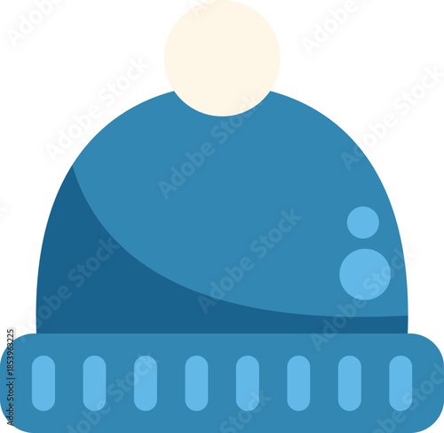 Blue winter woolen hat with pompom keeping your head warm during cold winter days