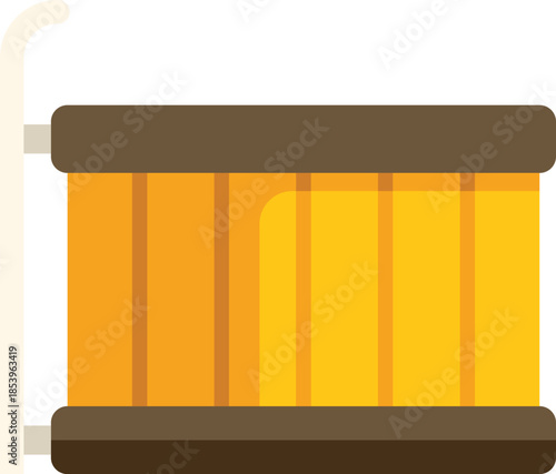 This illustration features a wooden hot tub, ideal for showcasing concepts of relaxation, hydrotherapy, and outdoor living