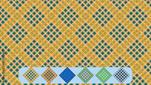 Geometric seamless diamond pattern bundle with six textured crosshatch designs for fabric prints and surface design..