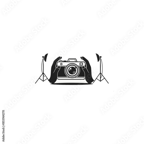 Professional Camera with Studio Lighting Gear.