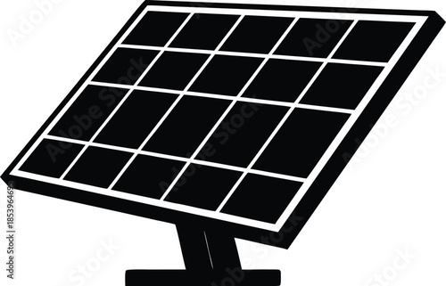 solar panel icon silhouette vector art illustration