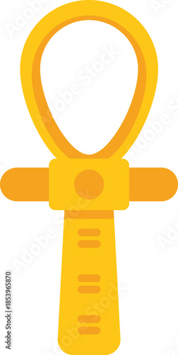 Stylized illustration of ankh, ancient egyptian hieroglyphic symbol for life, isolated on white background