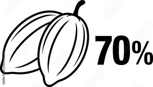 70% Cocoa Beans Illustration