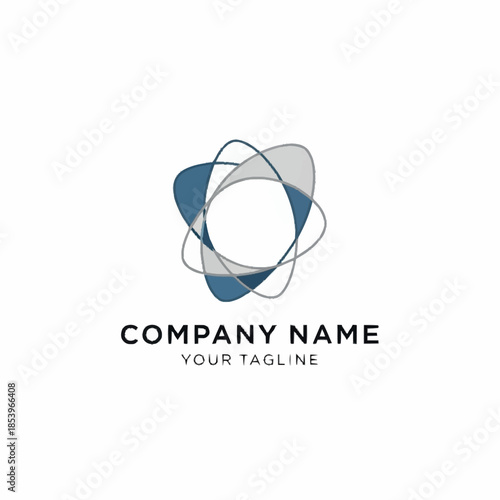 Abstract Atomic Orbit Logo Design.