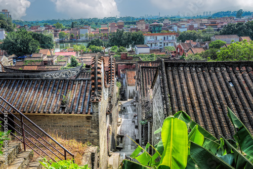 Foshan city, Guangdong, China, 8.06.25. Changqi Ancient Village in Lubao Town, Sanshui, has a history of 600 years. Stone carvings, stucco sculptures, murals and other elements of Linnan style abound.