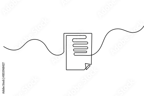 Medical report symbol continuous one line drawing minimalist outline vector illustration icon