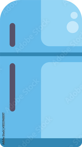 Closed light blue refrigerator preserving food, ideal for representing concepts related to food storage and refrigeration
