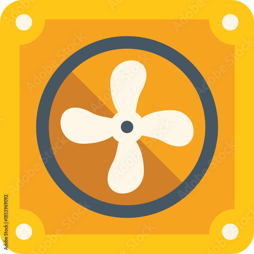 Rotating fan blades providing airflow for ventilation or air conditioning, ensuring optimal temperature and comfort