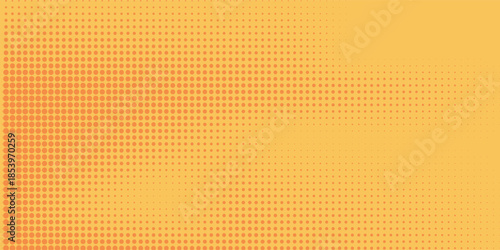 Orange retro comic pop art background with haftone dots design. Vector clear template for banner or comic book design, etc