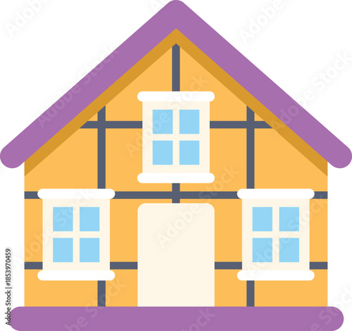 Simple prefabricated house showcasing modern building techniques, ideal for real estate and construction industry concepts