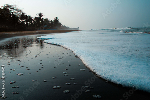 tropical beach at night