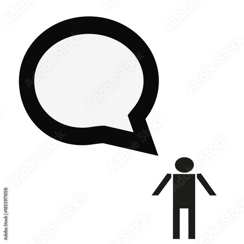 Man with speech bubble vector  with Transparent Background
