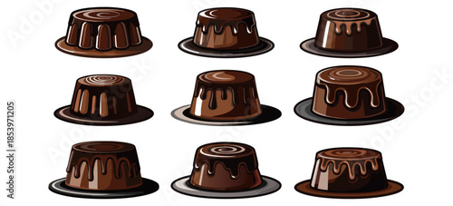 チョコレートケーキベクターイラストセット