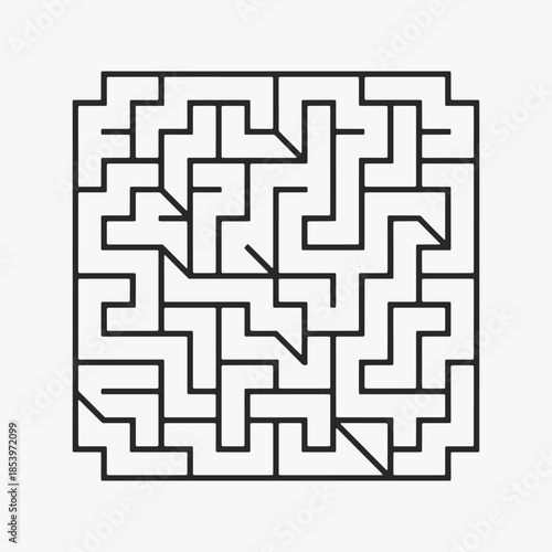 Interlocking geometric labyrinth motif design. The maze is not very complex, but it is still challenging to navigate.