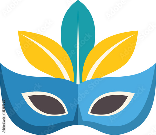 Colorful carnival mask with feathers, celebrating mardi gras, venetian carnival, or any festive occasion