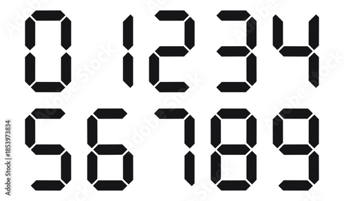 Digital numbers display on white background
