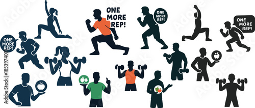 Fitness Trainer Active Lifestyle Coaching Character Pack illustration
