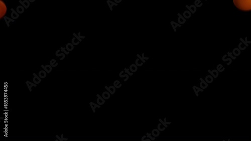 3D animation of new ping pong balls falling and filling the screen. High quality table tennis overlay with alpha channel.