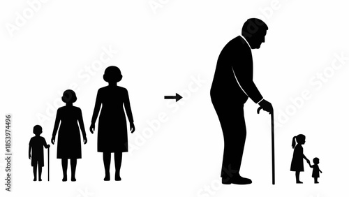 Generations of people showing growth and aging over time.