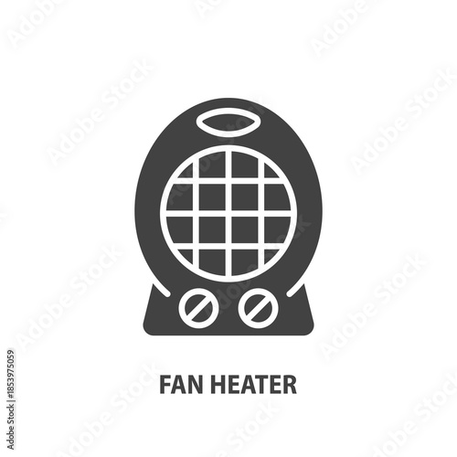 Fan heater glyph icon. Electrical heating and cooling device vector sign.