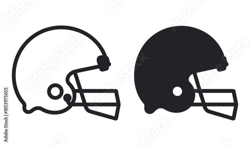 Two football helmets side by side
