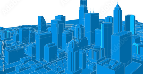  city ​​metropolis sketch 3d illustration