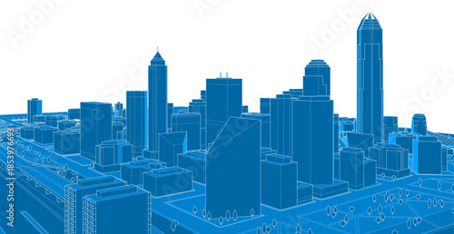  city ​​metropolis sketch 3d illustration