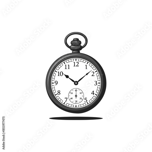 Vintage pocket stopwatch displaying time clearly.