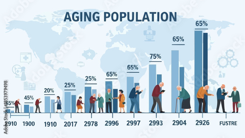 Aging Population Demographic Shift Over Time.