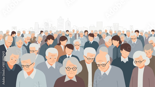 Diverse crowd of people of various ages and ethnicities gathered together.