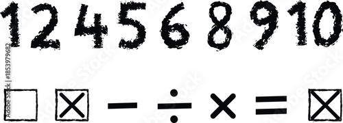 Mathematical equation with unknown variable and numbers