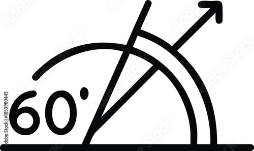 60 Degree Acute Angle Geometry Diagram Illustration