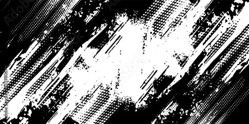 Grunge Brush Strokes Vector Set: Dynamic Black Ink Splatters for Textures, Backgrounds, and Abstract Design Elements on a Clean White Canvas, Perfect for Artistic Overlays