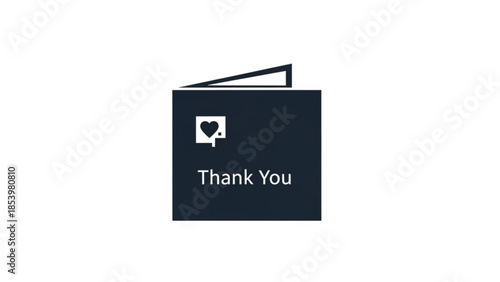 Simple Thank You Card with Heart Icon: The epitome of gratitude in a concise, minimalist design. A classic message of appreciation, simple yet elegant.
