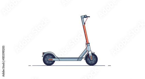 Side view illustration of a modern electric scooter, a symbol of urban mobility, eco-friendly transport, and personal travel.