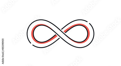 Doodle-style illustration of an infinity symbol with black and red lines, representing the concept of being limitless or eternal.