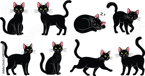 Mixed pet icon set, cat fish and rabbit silhouette vector for pet store, logo and label