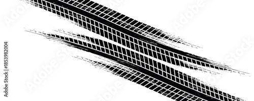 Vector Print Textured Tire Track . Design Element . Car tread silhouette . Mud splash grunge texture,Eps10.