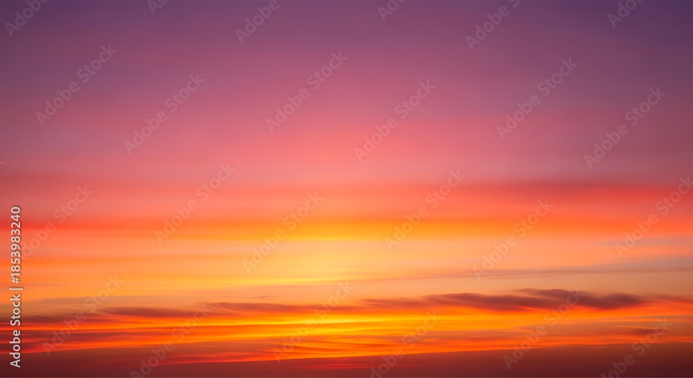 Fototapeta premium Warm Sunset Sky Background with Orange and Pink Horizon Glow